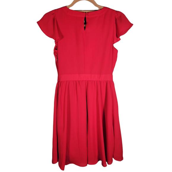 Maison Jules Red V Neck Lined Dress Women Size XS - Picture 2 of 9